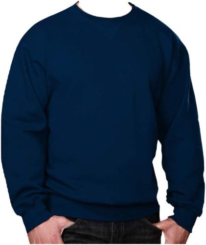 Long Sleeve Beefy Crew Neck Sweatshirt to Size 10XB and 6XT in Black, Navy, and Grey