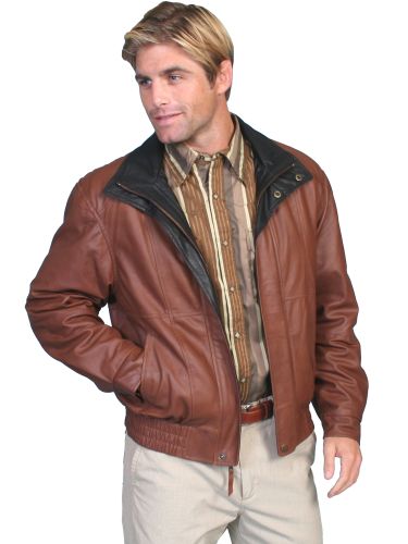 Double Collar Lighter Weight Leather Jacket to 4XT and 5X
