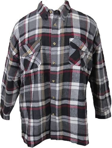 Ultra Warm Lined Beefy Flannel Shirt in Red White Plaid in Big and Tall Sizes 3X and 4X