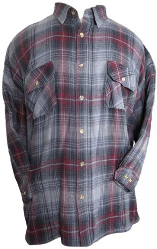 Big and Tall Beefy Super Soft Jersey Fleece Lined Flannel Shirts to 6XB and 4XT in Grey Burgundy Plaid
