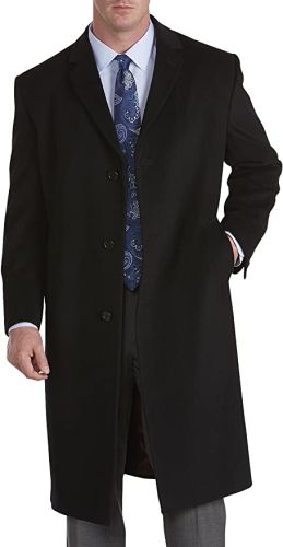 Cashmere and Wool Blend Luxury Topcoat in Black and Charcoal to Size 60
