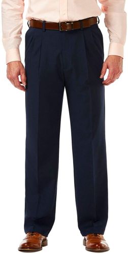 Big and Tall Haggar Microfiber Pleated Pants to Size 60