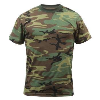 Military Camo Green Short Sleeve Tee Shirt for Hunting and Casual Wear to Size 8X