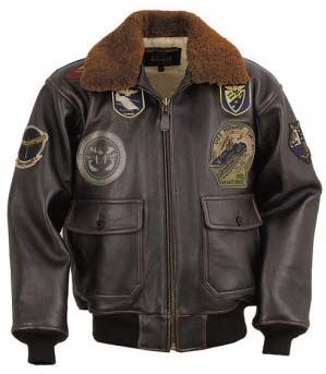G-1 Top Gun Wings of Gold Leather Bomber Jacket Big and Tall to Size 6X