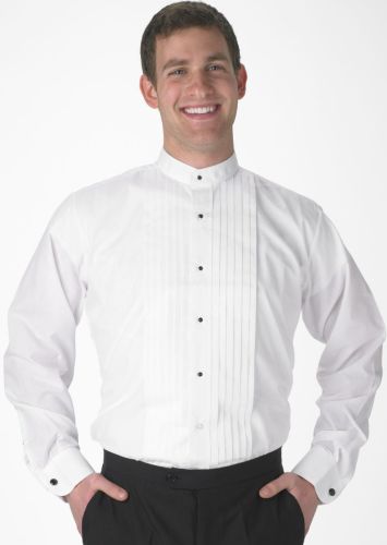Banded Collar Tuxedo Formal Shirt to Size 6X in Short and Long Sleeve