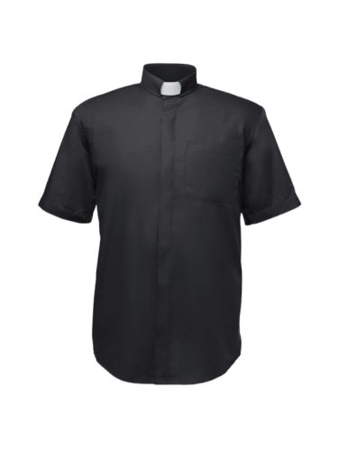 Big and Tall Short Sleeve Clergy Shirts to Size 24 Neck in Black, White, and Purple