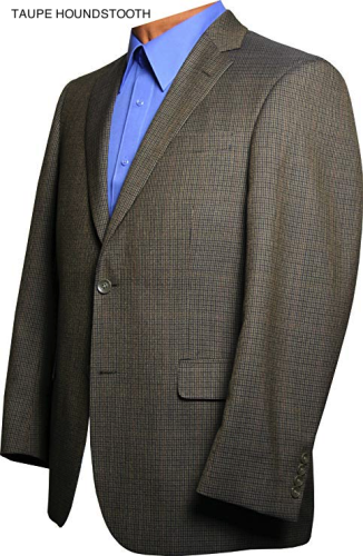 Big and Tall All Wool Sport Jackets to Size 80 in Mini Check and Herringbone Patterns